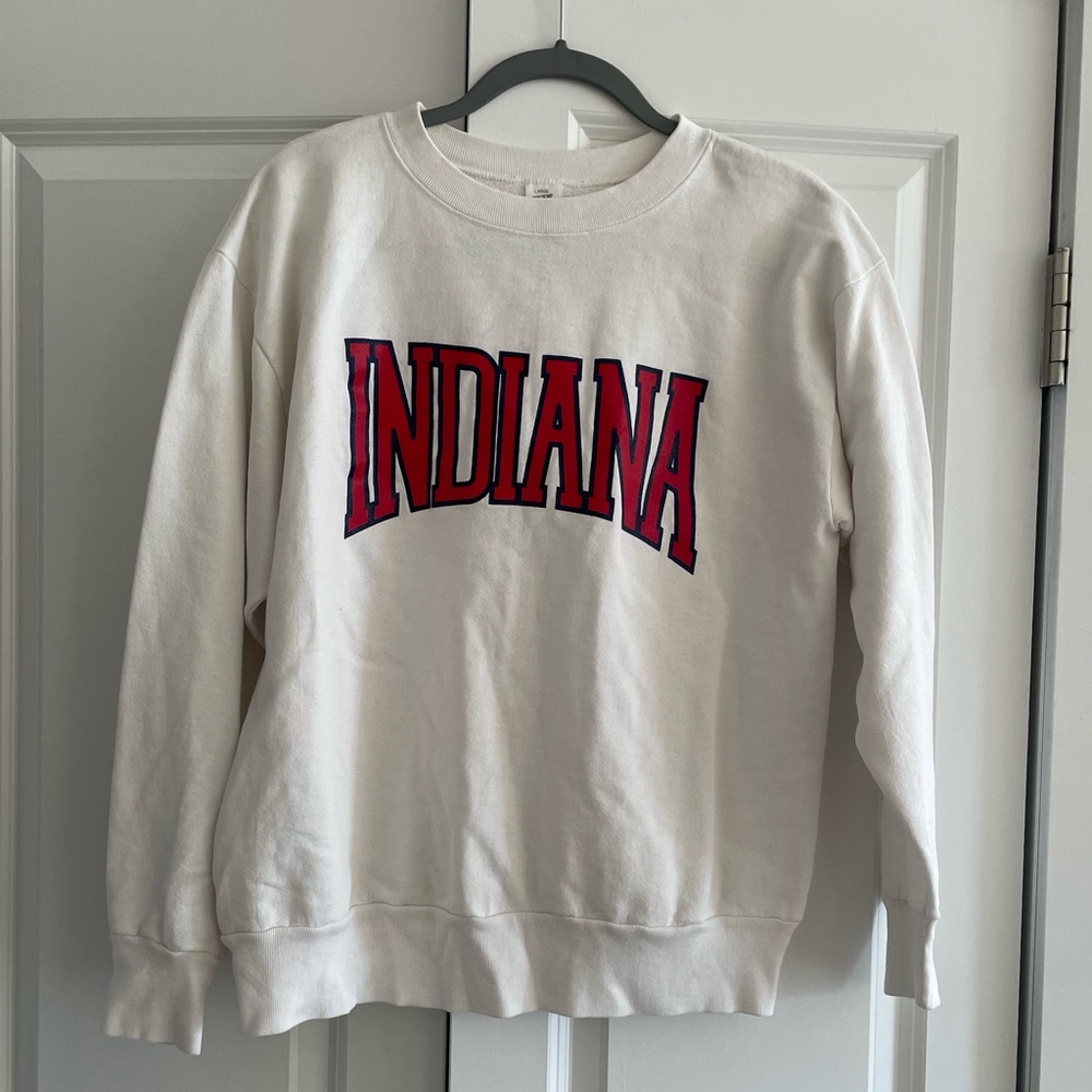 Vintage Indiana White Sweatshirt